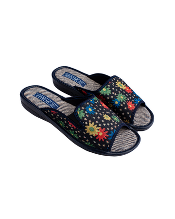 Papuci de casă textil cu imprimeu floral