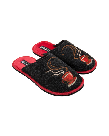 Papuci de casă din fetru negru