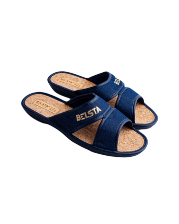 Blue denim summer slippers