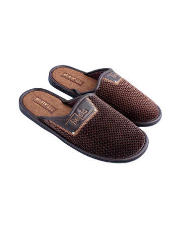 Papuci de casă din velur maro