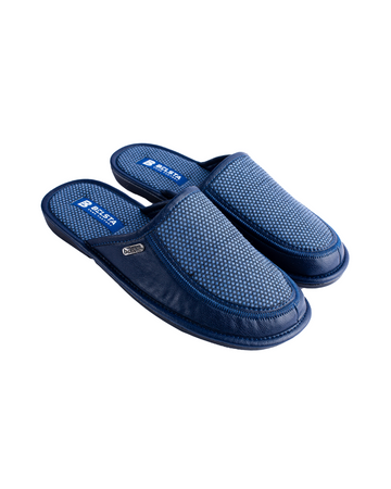 Papuci de casa blue leather
