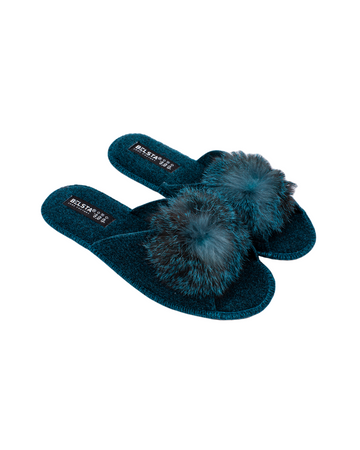 Slippers with natural fur