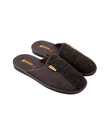 Papuci de casa brodați brown