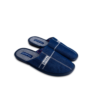 Papuci de casă din denim bleumarin