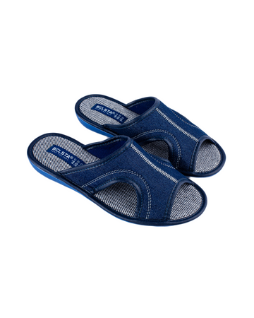 Navy blue cutout slippers