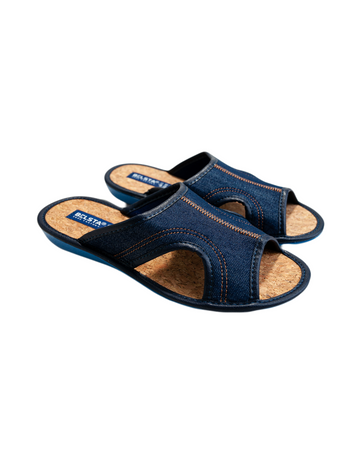 Navy blue summer slippers