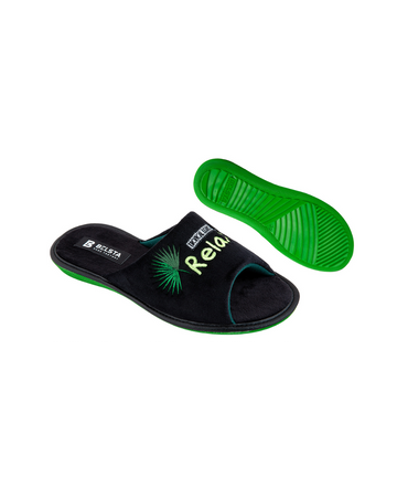 “Relax” embroidered slippers