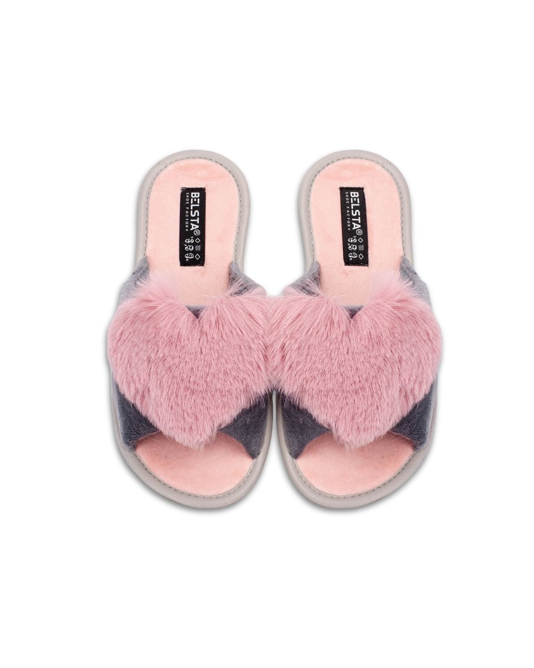 Papuci de casă cu blăniță pastel