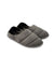 Grey quilted velour slippers