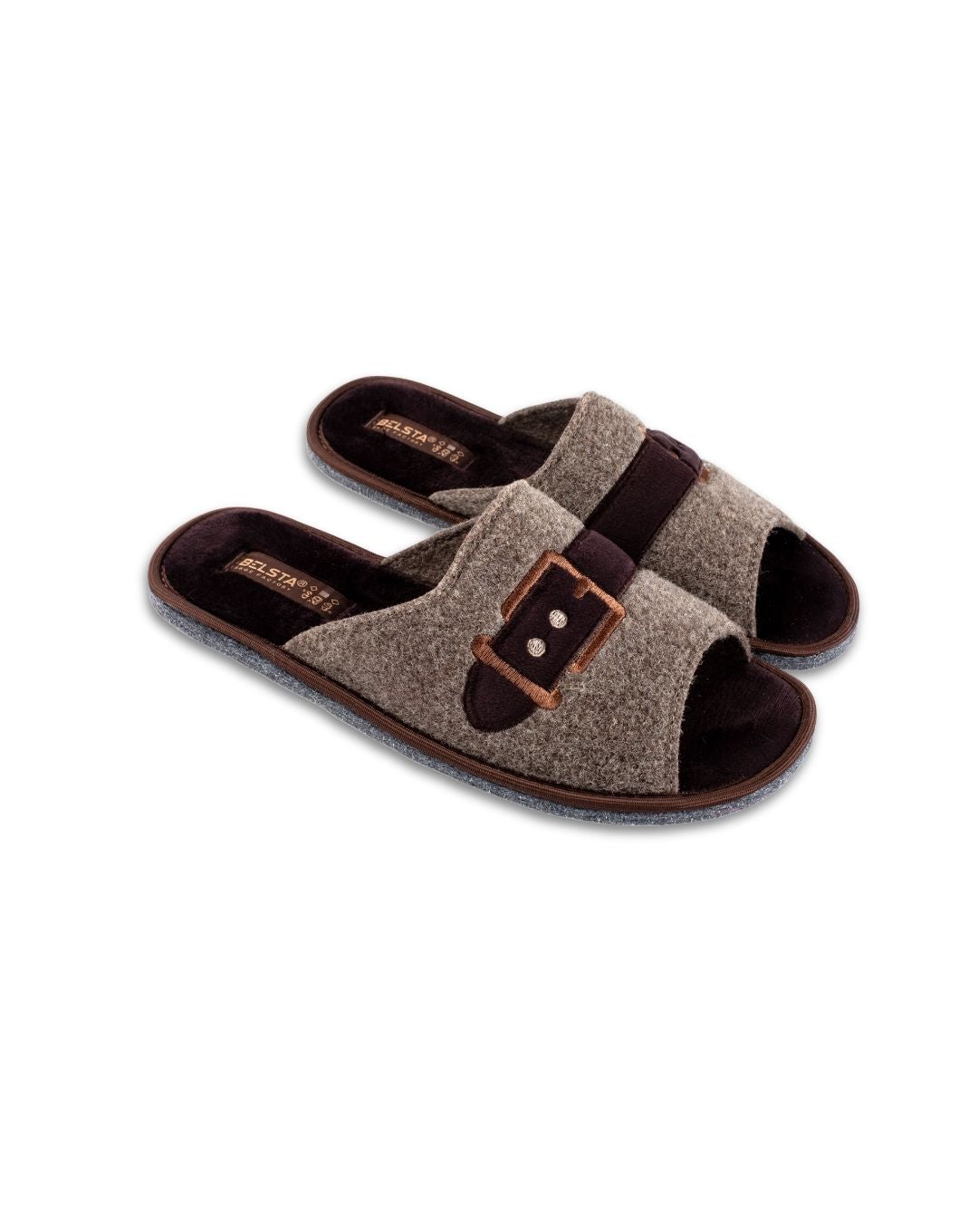 Beige felt slippers