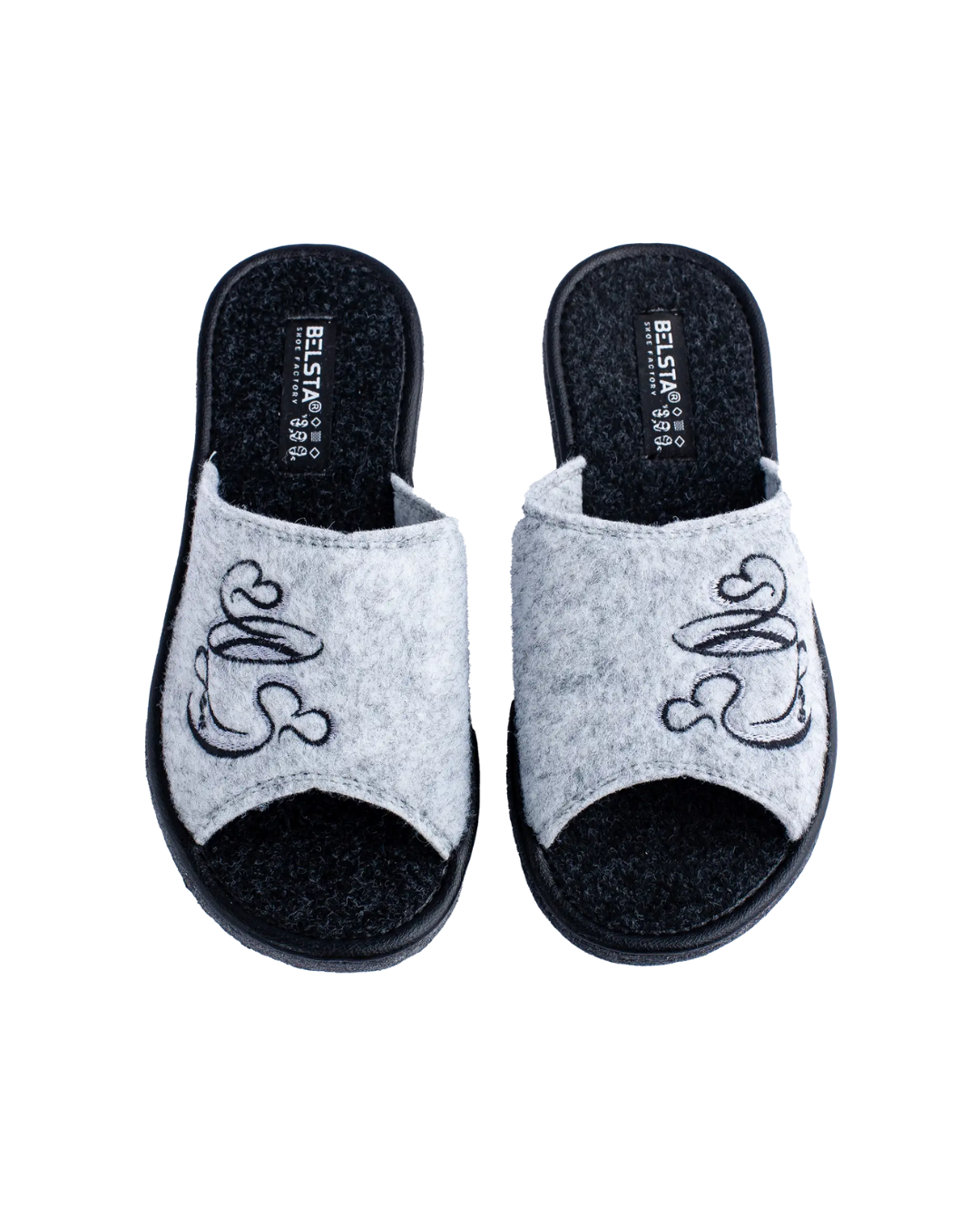 Papuci de casă din lână cu broderie