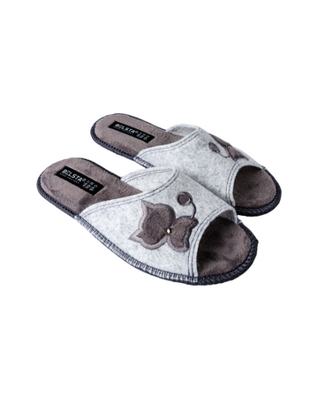 Grey wool slippers