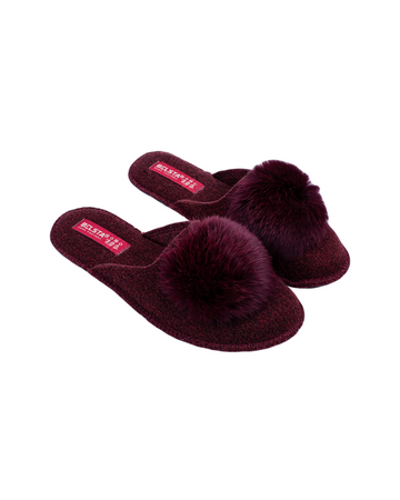 Burgundy slippers