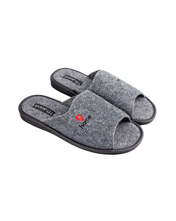 Papuci bărbați din pâslă gri