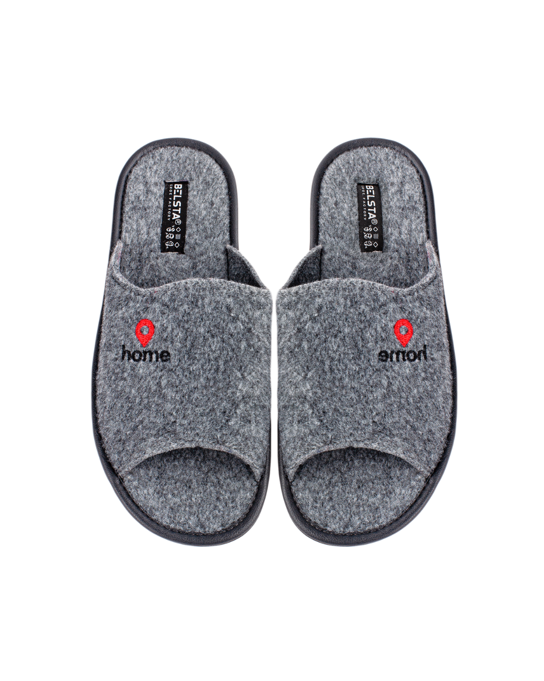 Papuci bărbați din pâslă gri