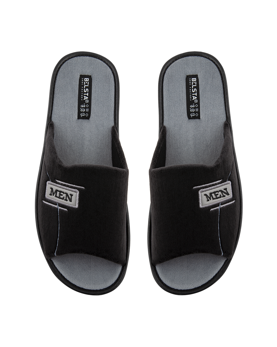 Papuci bărbați catifea neagră MEN