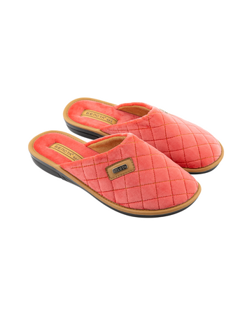 Coral velour slippers