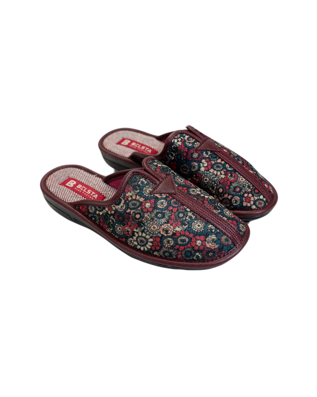 Papuci de casă din textil bordo