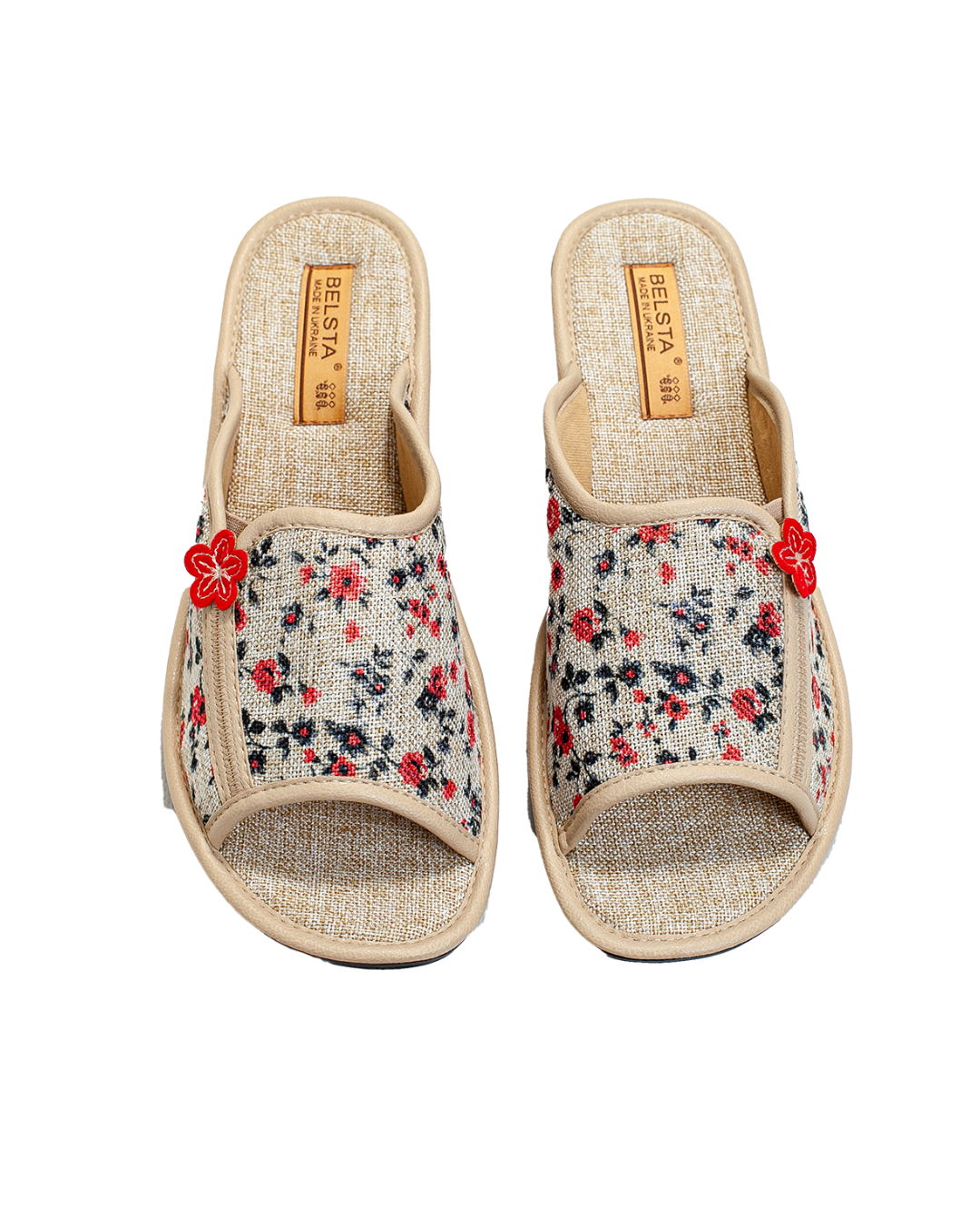 Papuci damă de vară textil bej