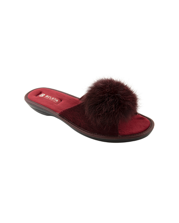 Papuci damă catifea vișiniu