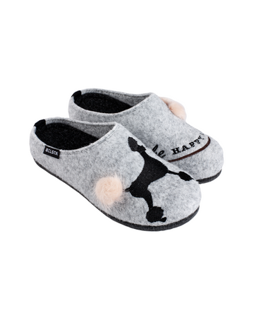 Grey felt slippers