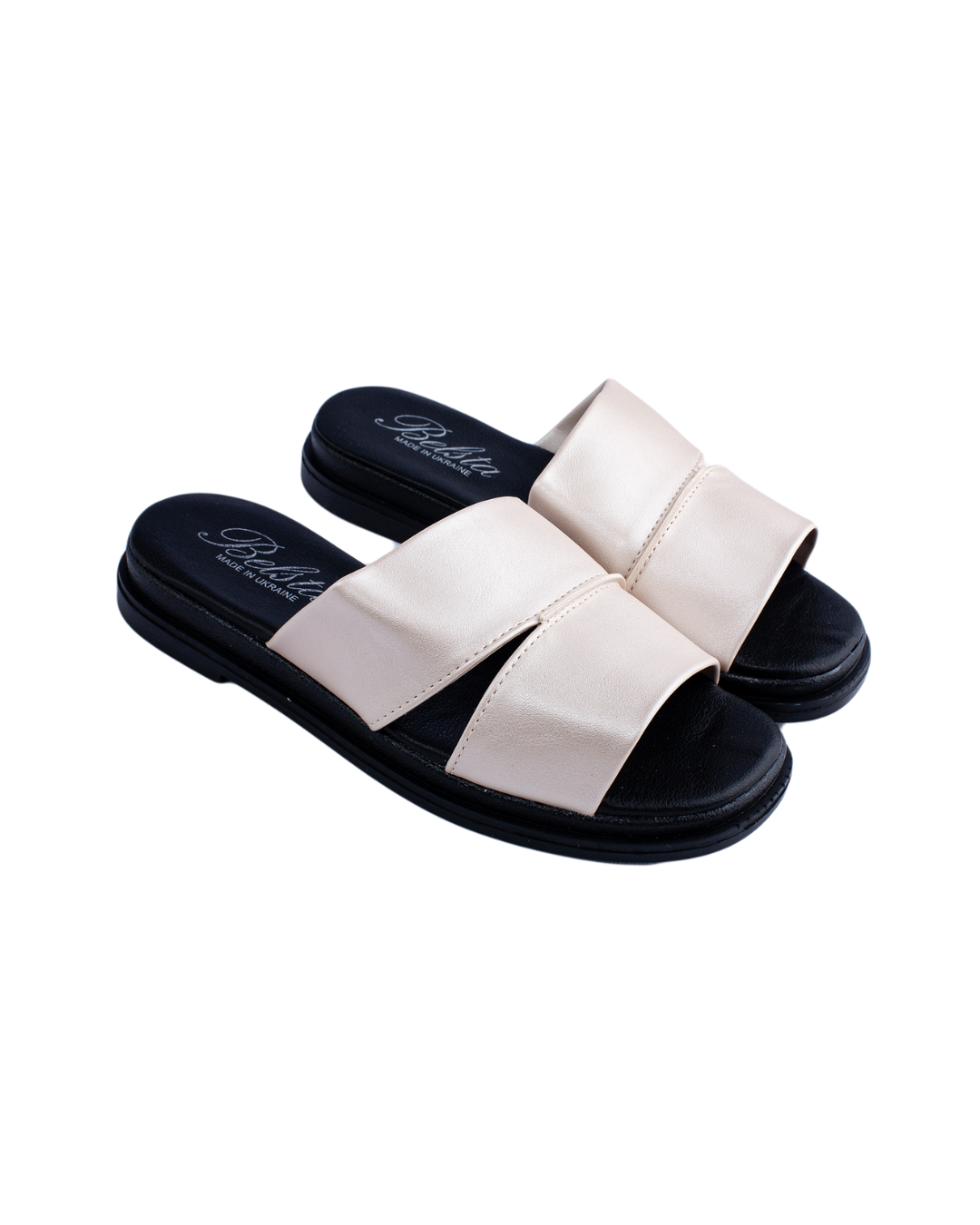 Silver white summer flip flops