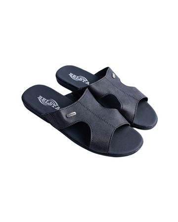 Eco Blue leather slippers
