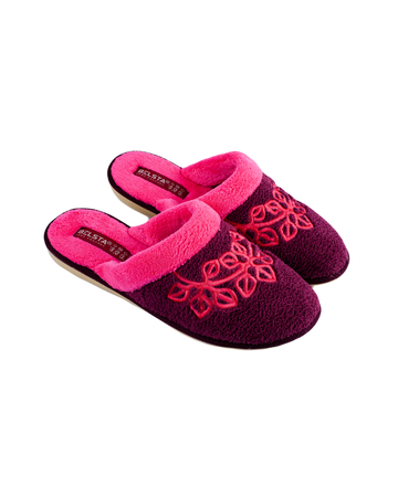 Papuci damă frotir bordo roz