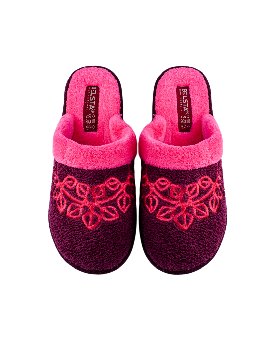 Papuci damă frotir bordo roz