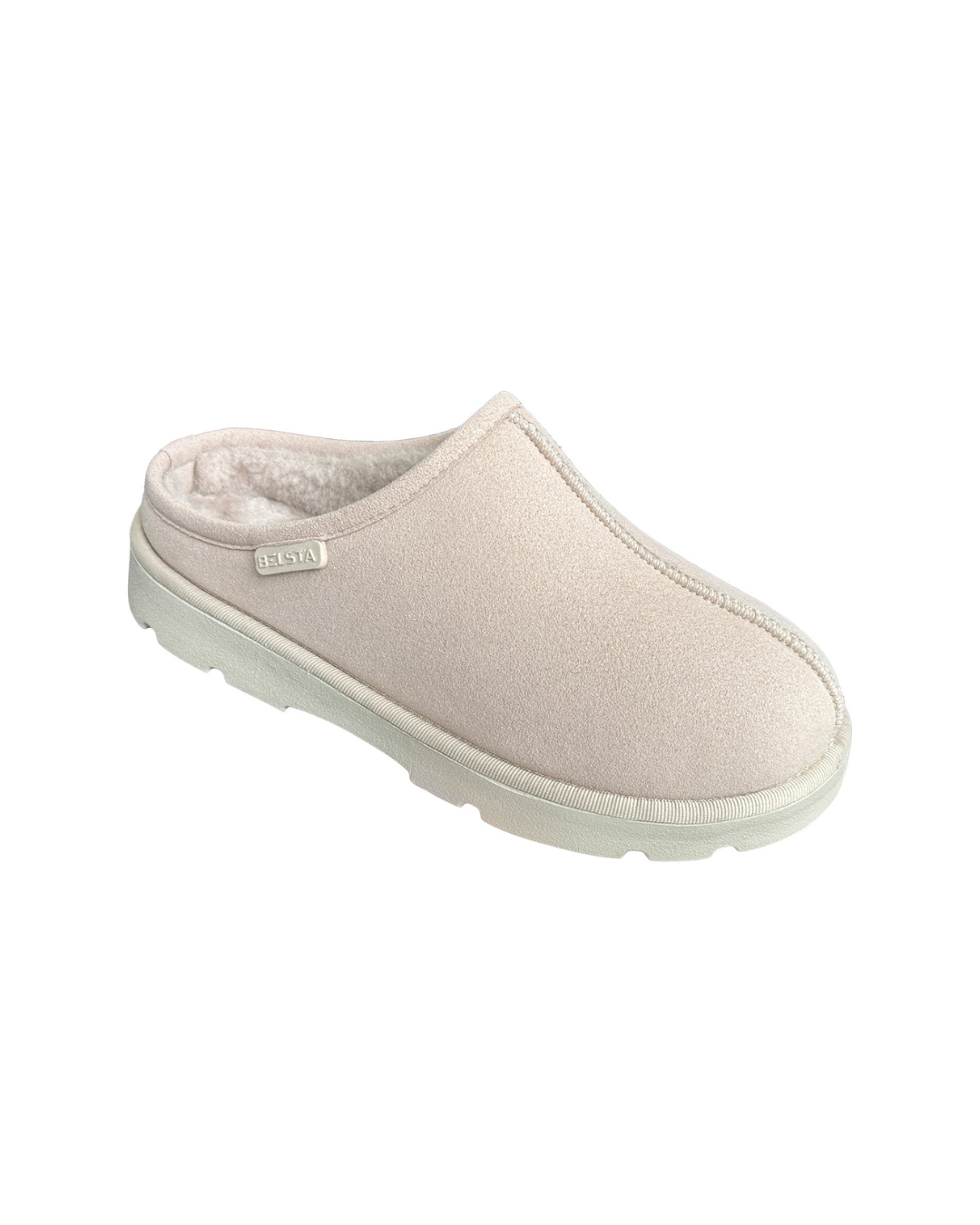 Papuci tip UGG fără călcâi de damă bej; crem; ciocolată; din piele întoarsă ecologică