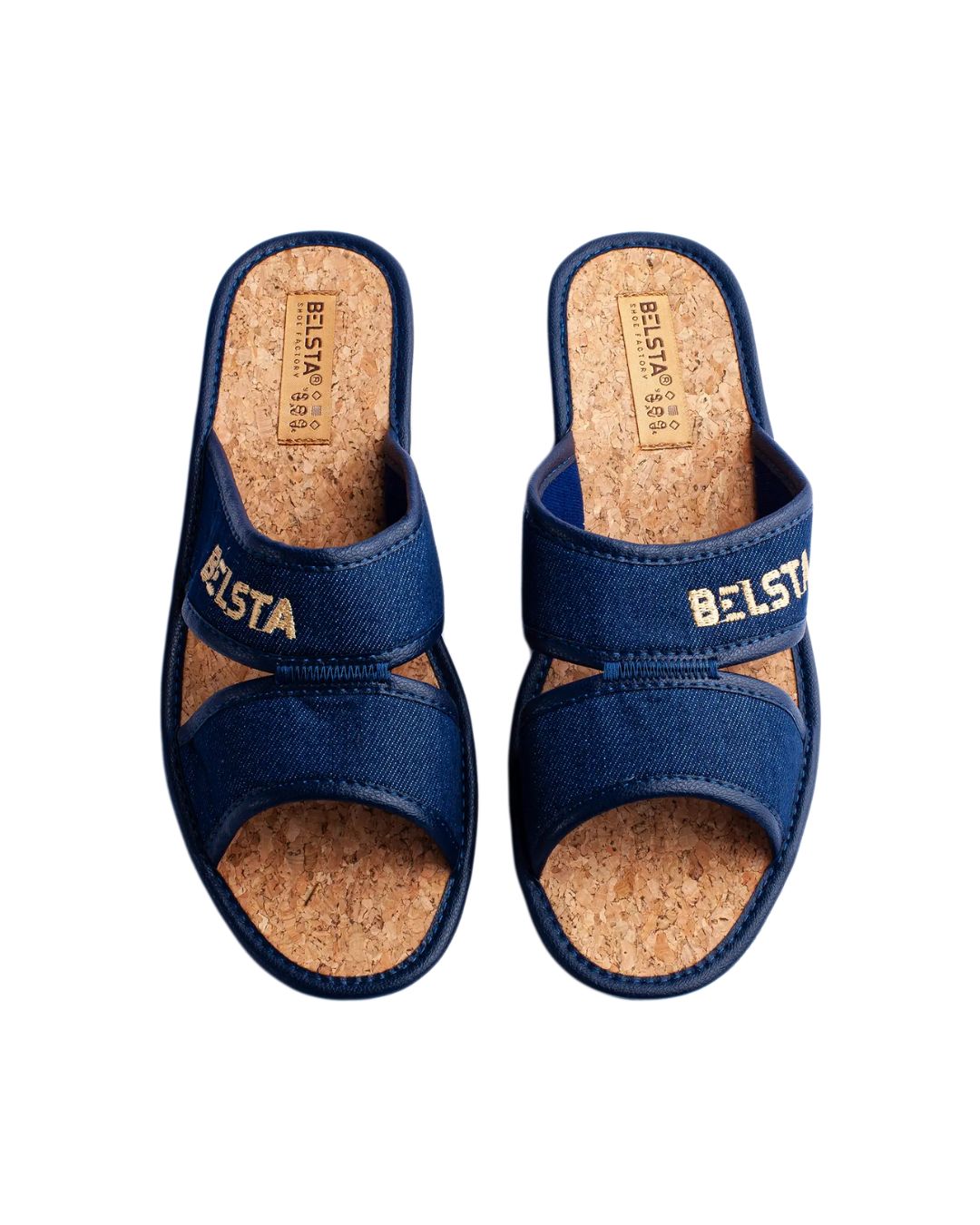 Blue denim summer slippers