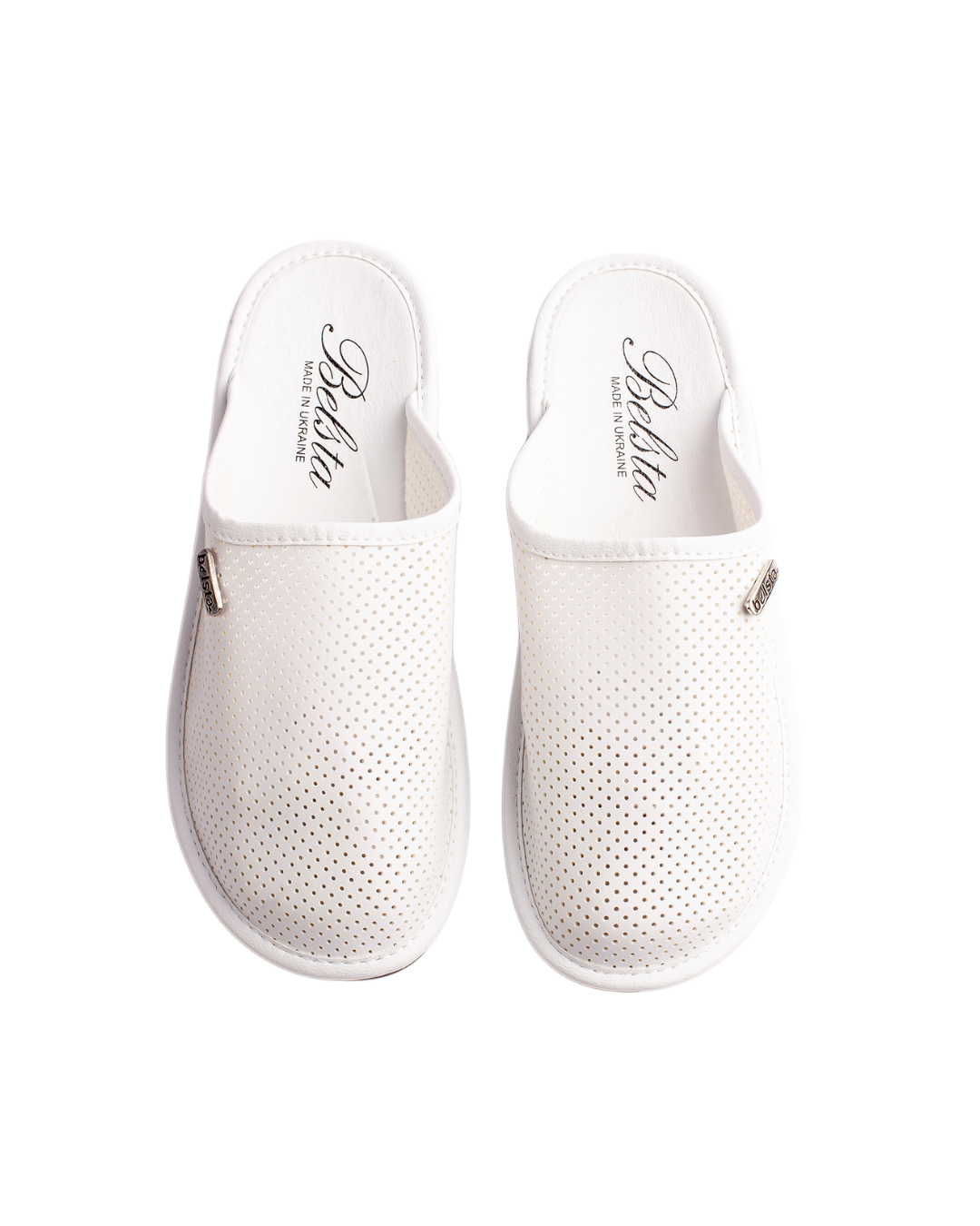 Papuci damă eco-piele albă