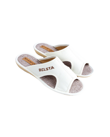 White eco-leather slippers