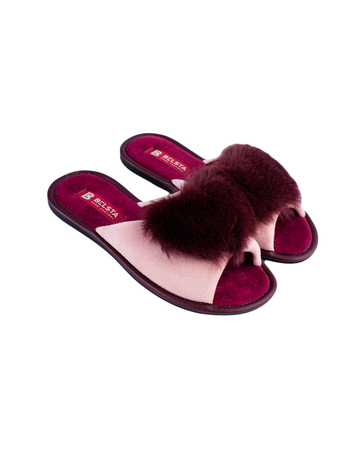 Papuci damă roz inimioară