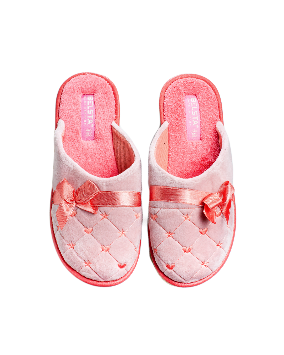 Papuci damă catifea roz fundiță