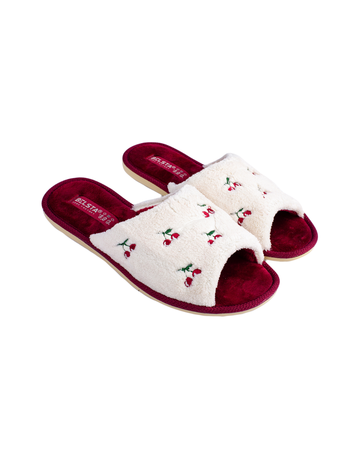 Papuci damă deschiși cireșe