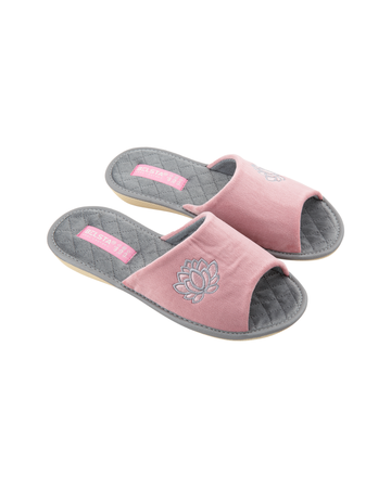 Papuci damă roz floare