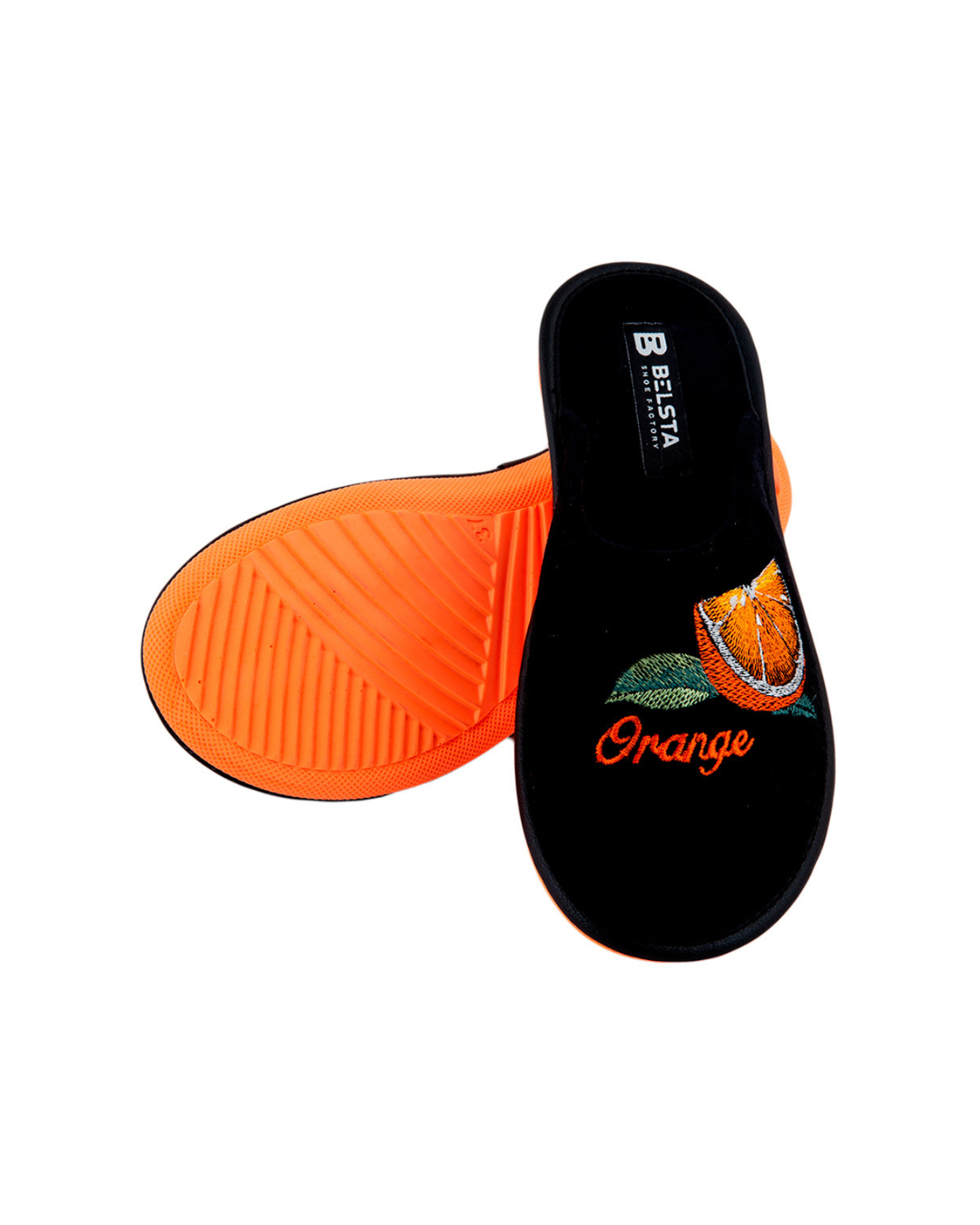 Black velour slippers