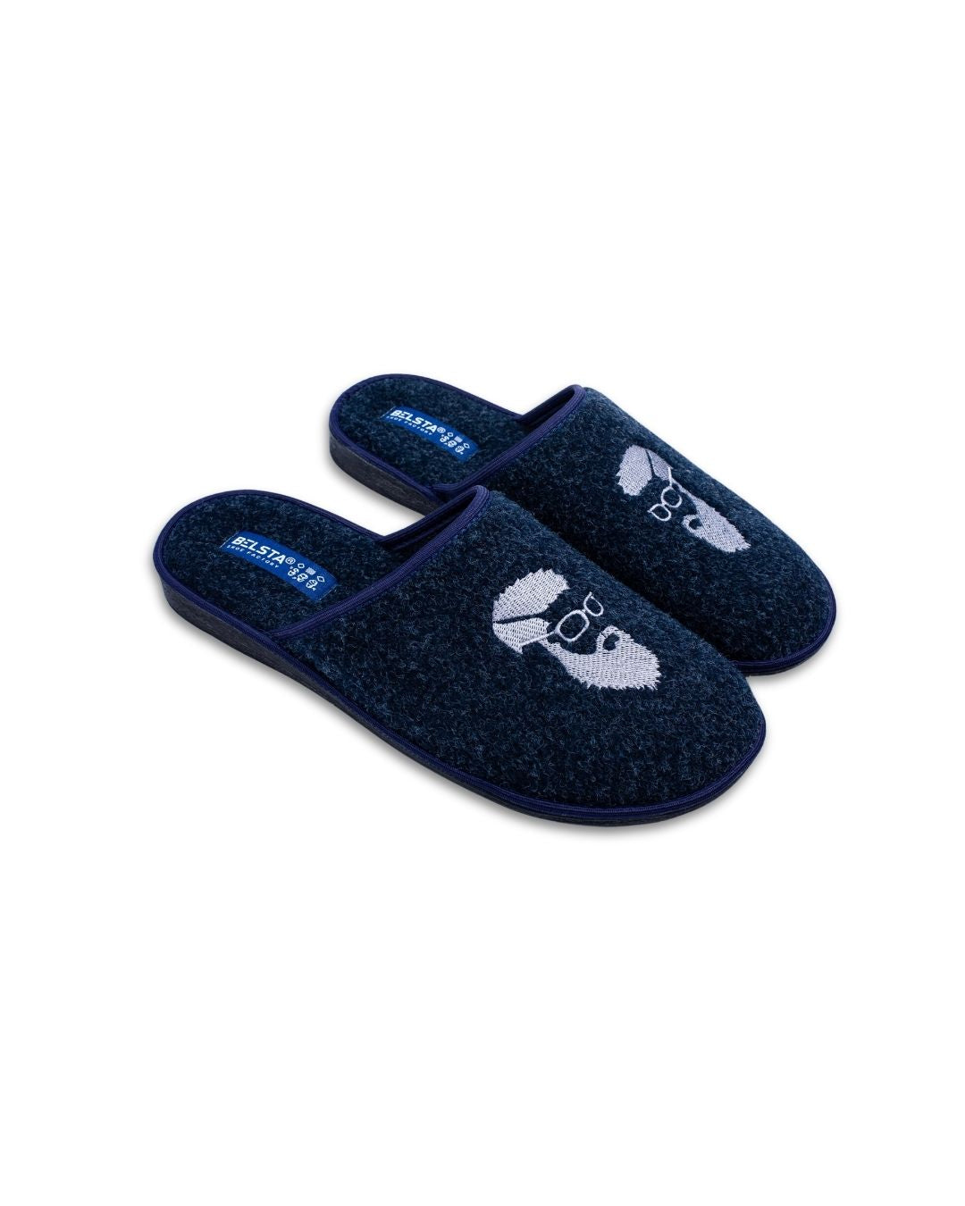Felt slippers decorated with embroidery