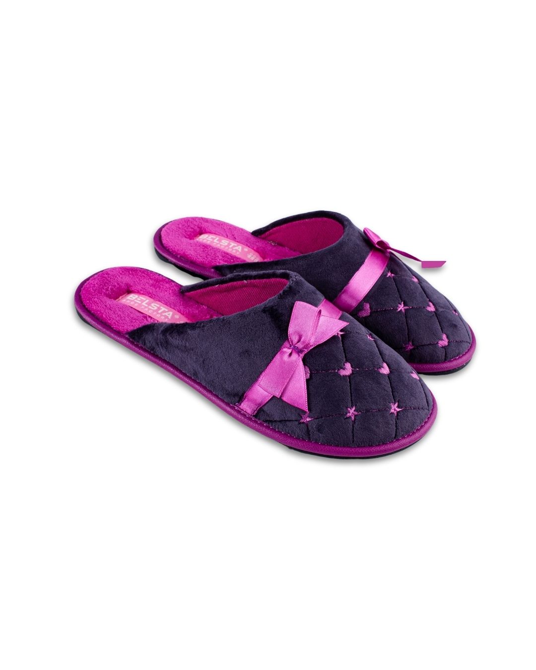 Slippers with satin bow