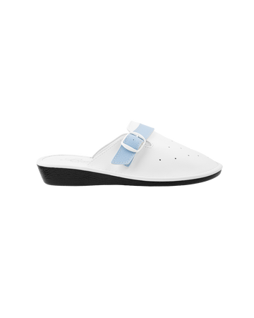 Perforated leather slippers