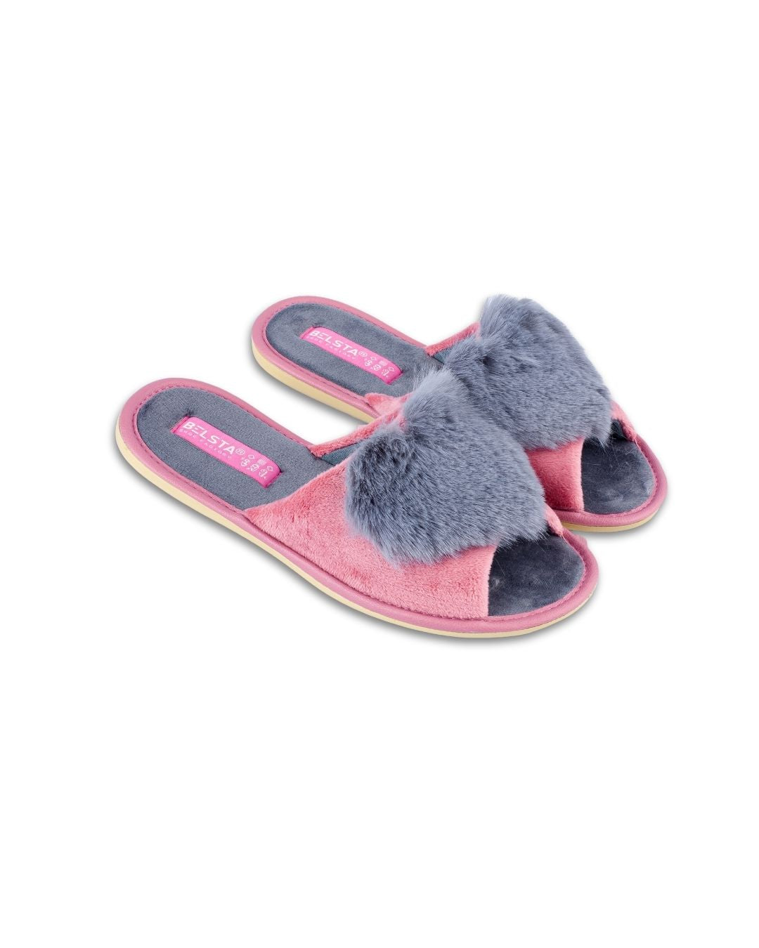 Pink velour slippers